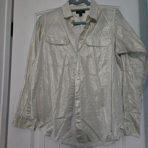 J. Crew long sleeve metallic whisper shirt